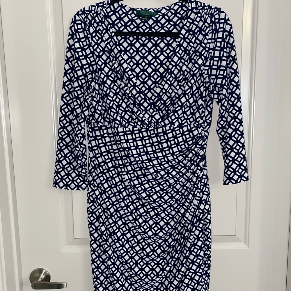 Lauren Ralph Lauren Navy and White Dress